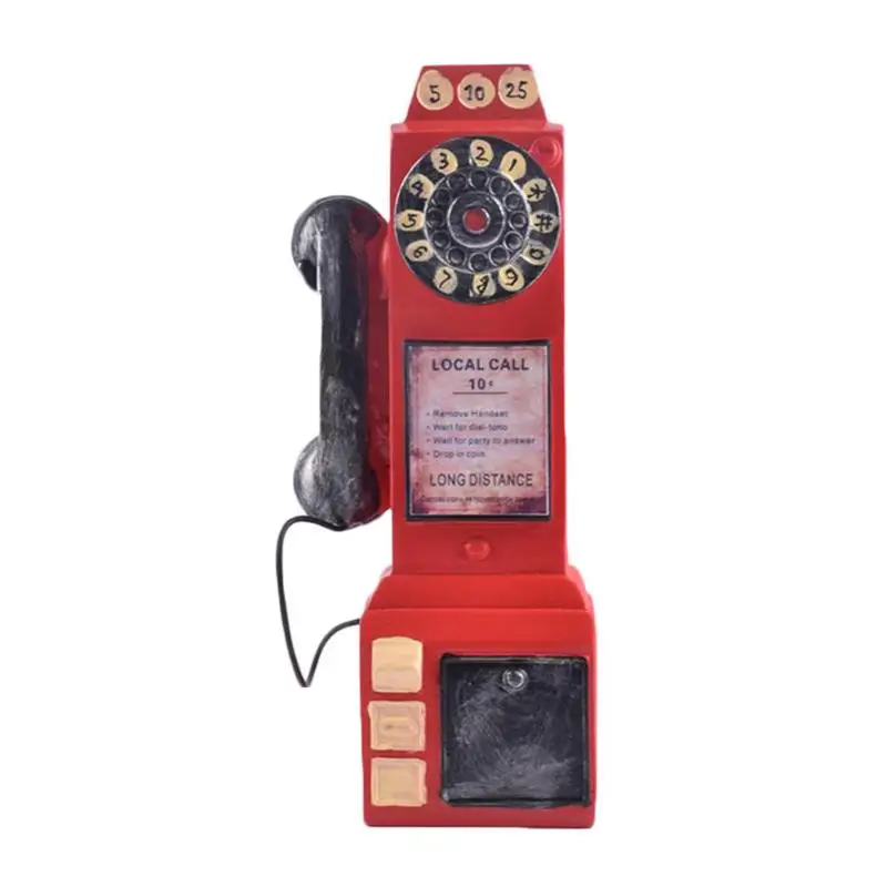 Retro Pay Phone Home Decoration Coin Box Classic Mount Payphone Coin Box Office Home Table Decoration Mini Crafts SZG8121 Retro Pay Phone Home Decoration Coin Box Classic Mount Payphone Coin Box Office Home Table Decoration Mini Crafts SZG8121