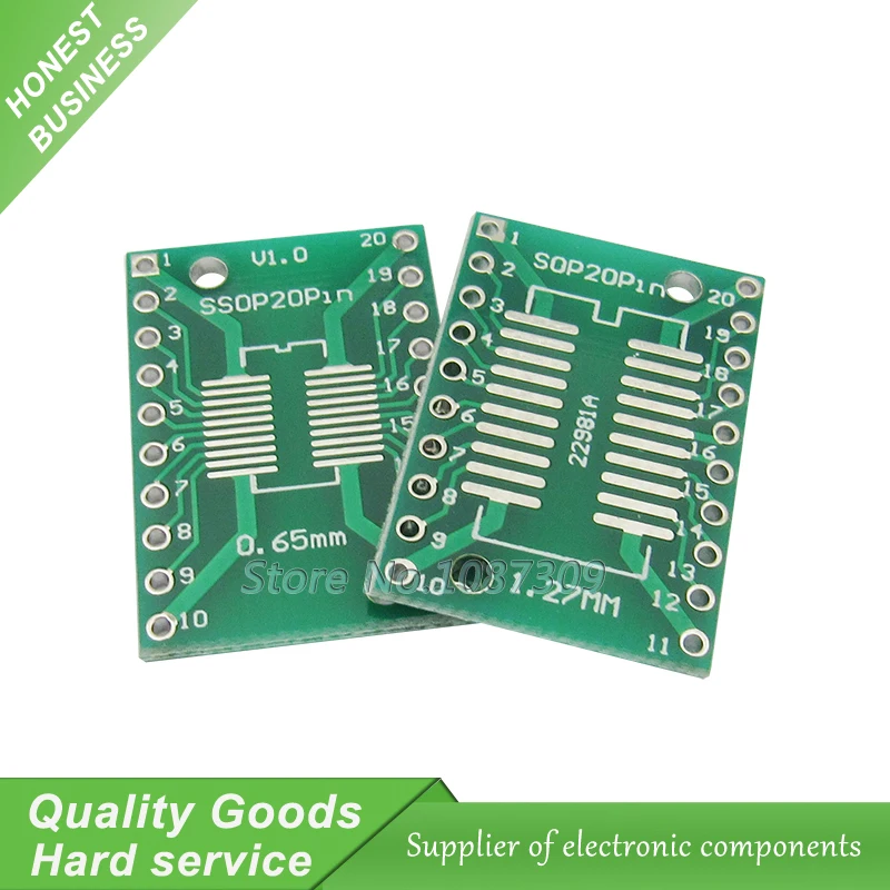 

10PCS TSSOP20 SSOP20 SOP20 to DIP20 Transfer Board DIP Pin Board Pitch Adapter TSSOP-20 SSOP-20 SOP-20 to DIP-20