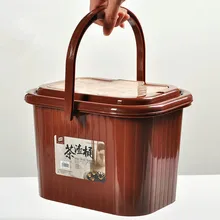 Пластиковое чайное ведро, длинные квадратные чайные бочки с крытым чайным шлаком, фильтр для мусора, чайная церемония