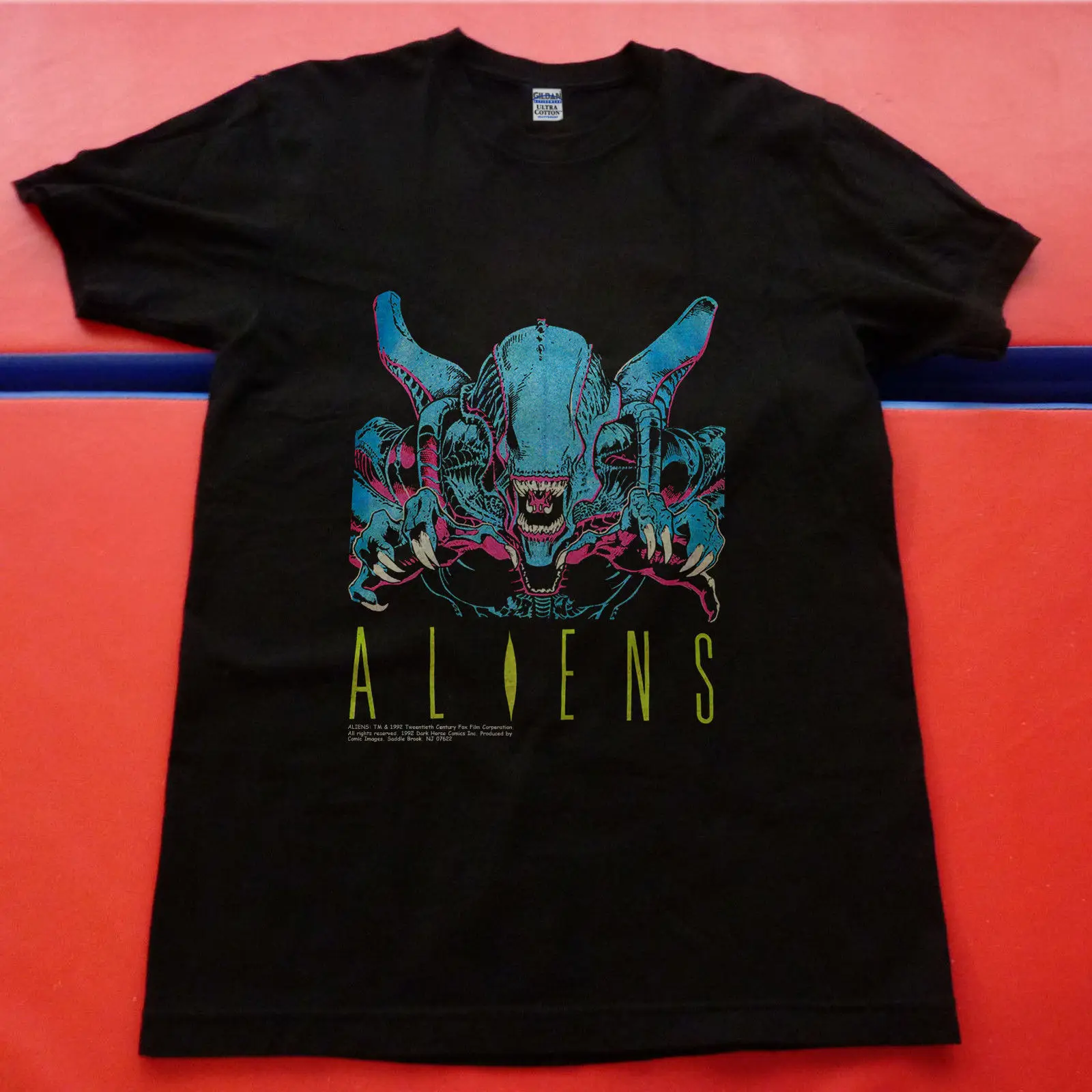 vintage 1992 ALIENS Sci Fi horror movie black tee shirt tREPRINTin T