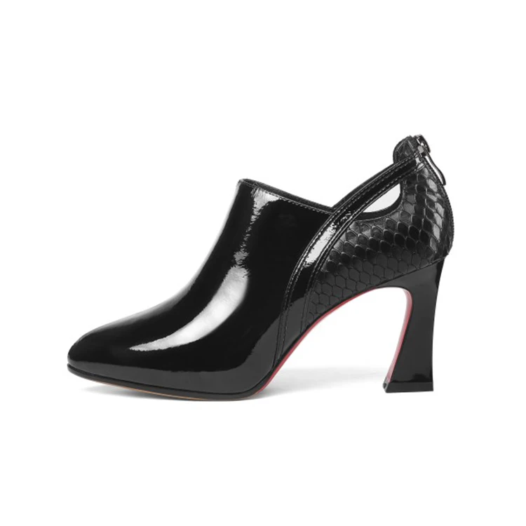 Lady Chaussures Sur Crocodile Casual Bande Printemps Cuir Talons Femmes camel Slip En Haute Automne Verni Mljuese Vache Black Pompes 2018 wanSnq7Z