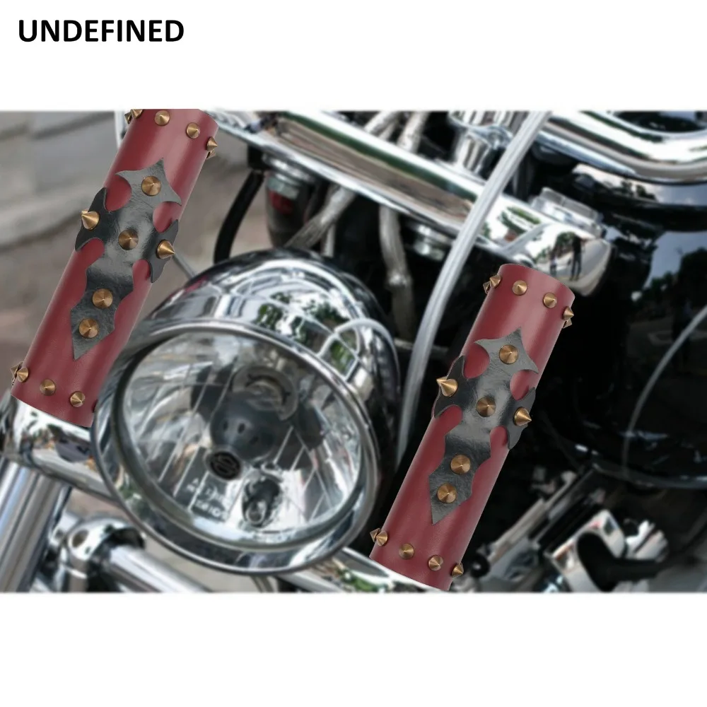 Universale Del Motociclo Anteriore di Protezione Forcella Ammortizzatore Protezione Della Copertura del Cuoio w/Spikes Per Harley Honda Yamaha YZF250 CRF CRF250