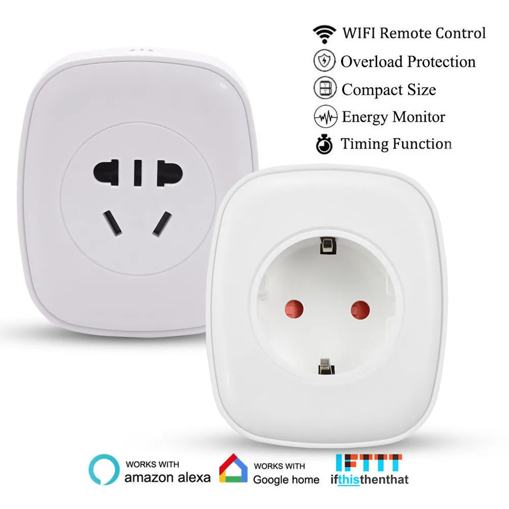 

Timethinker Ewelink Smart Home WiFi Socket AU UK US EU Plug for Alexa Google Home APP Remote Control Energy Monitor