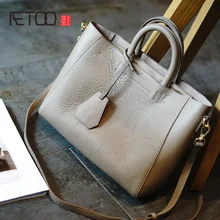 AETOO Simple practical head layer soft cowhide female bag, commuter leather women's bag, women's handheld shoulder bag