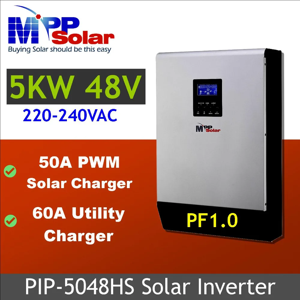 5000w solar inverter charger 48vdc 230vac + 50A solar charger + 60A