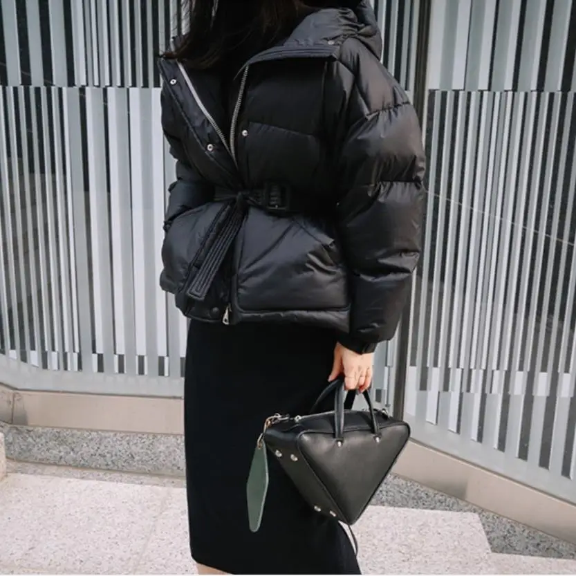 Günstige Korea stil mode lose verdicken parkas mäntel weibliche warme winter neue schärpen jacken 2019 frauen tops gx1402 freies verschiffen