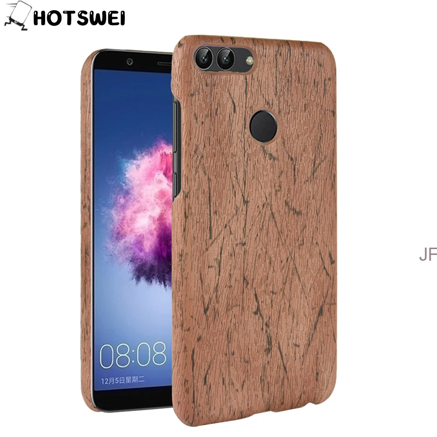 

HOTSWEI For Huawei P Smart Case 5.65" Retro Wood Skin Design Plastic Hard Case for Huawei P Smart Cover Coque Fundas Phone Bag
