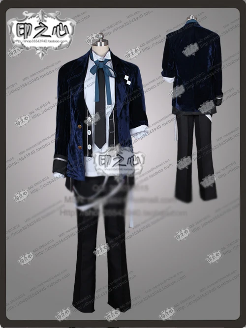 

Anime Diabolik Lovers More,Blood Azusa Mukami Cosplay Costume Outfit Top+Shirt+Vest+Coat+Hat+Tie+Bandage+Belt