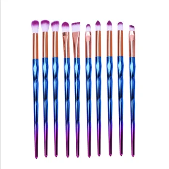 

Makeup Rainbow Makeup Brushes Set 10pcs Rhinestone Tools Pro Powder Foundation Eye Lip Concealer Face Brush Kit / by dhl 50sets