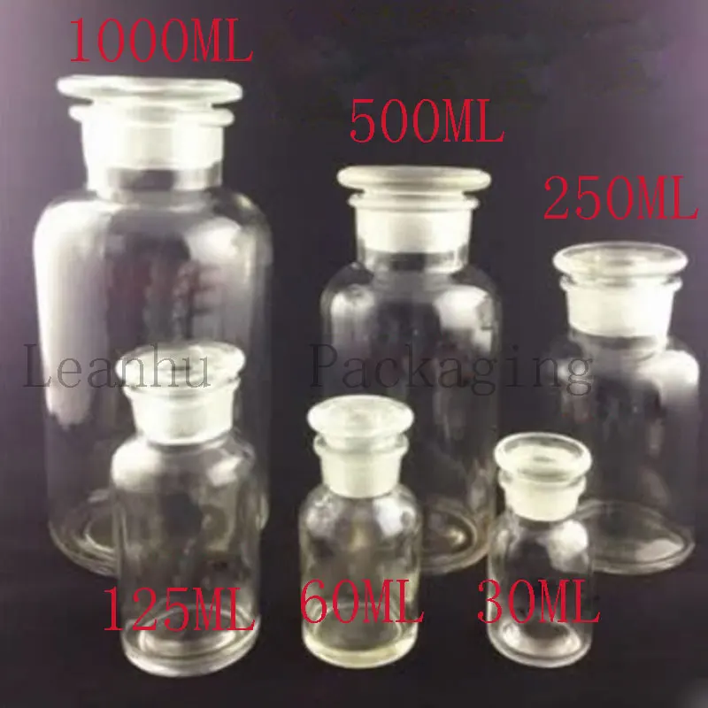 

Clear Glass Reagent Bottle Alcohol Reagent Container ,Empty Cosmetics Packaging Container Apothecary bottles