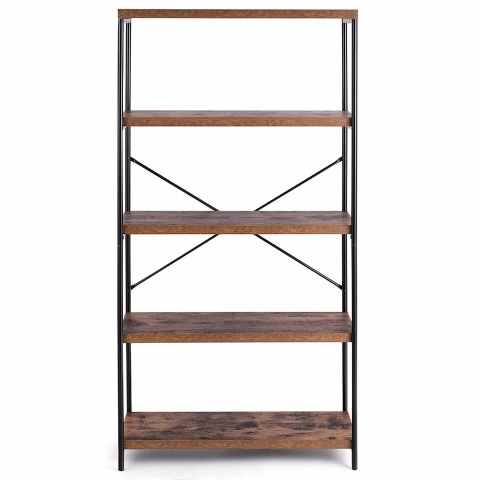 Multipurpose Open Bookcase Industrial Shelving Display Rack Storage Organizer
