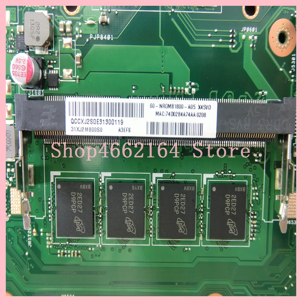  X45VD Mainboard With I3 CPU Onboard 4GB RAM GeForce GT610M For ASUS X45V X45VD Laptop motherboard 6