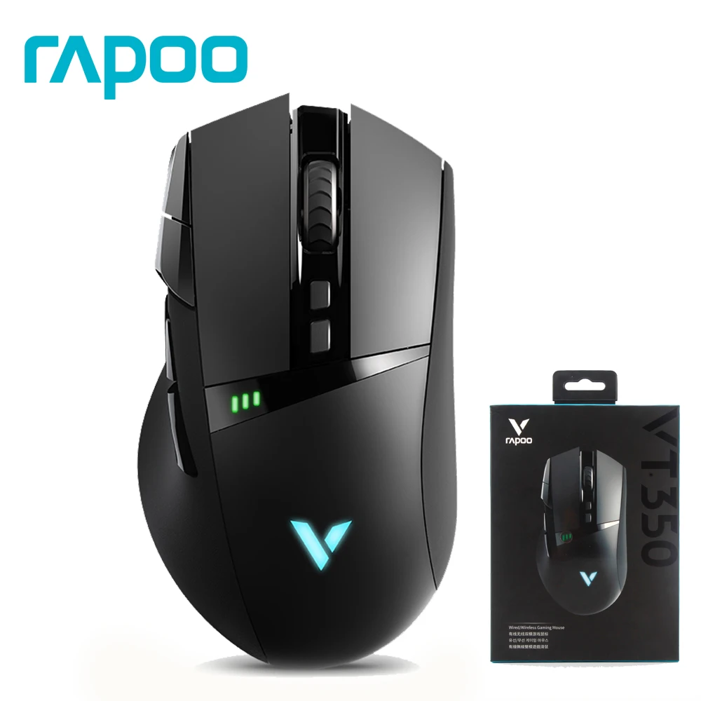 

Rapoo VT350 Gaming Mouse LED Magic Lights 11 programmable keys Wireless/Wired Modes Rechargeable For Computer PC Gamer Mouse