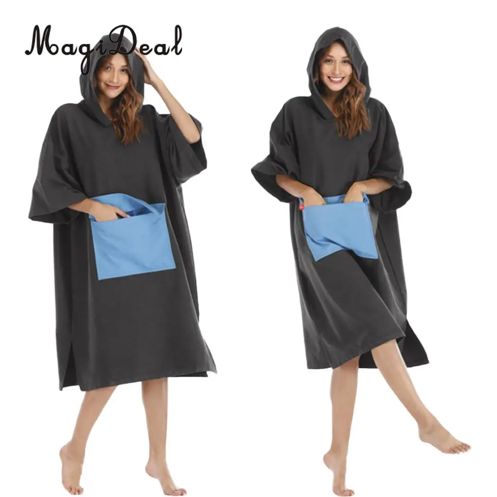 Foldable Surf Wetsuit Changing Robe Beach Hooded Poncho Microfiber Quickly Drying Swimming Bathrobe Home Bath Towel