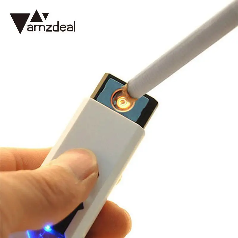 

AMZDEAL Rechargeable USB Electronic Cigarette Tobacco Cigar USB Lighter Flameless Windproof No Gas/Fuel USB Gadgets