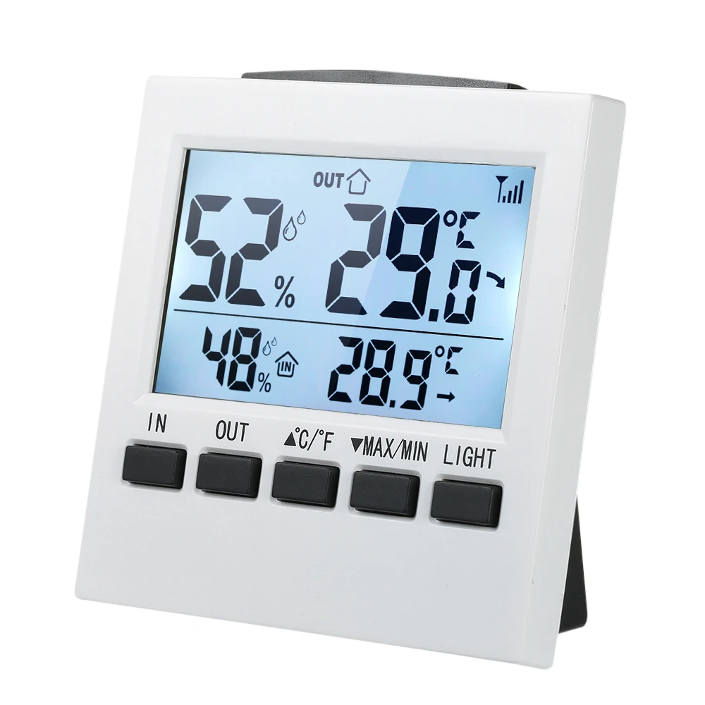 

Wireless Indoor/Outdoor Digital Thermometer Hygrometer Temperature Humidity Meter with Max Min Value LCD Display