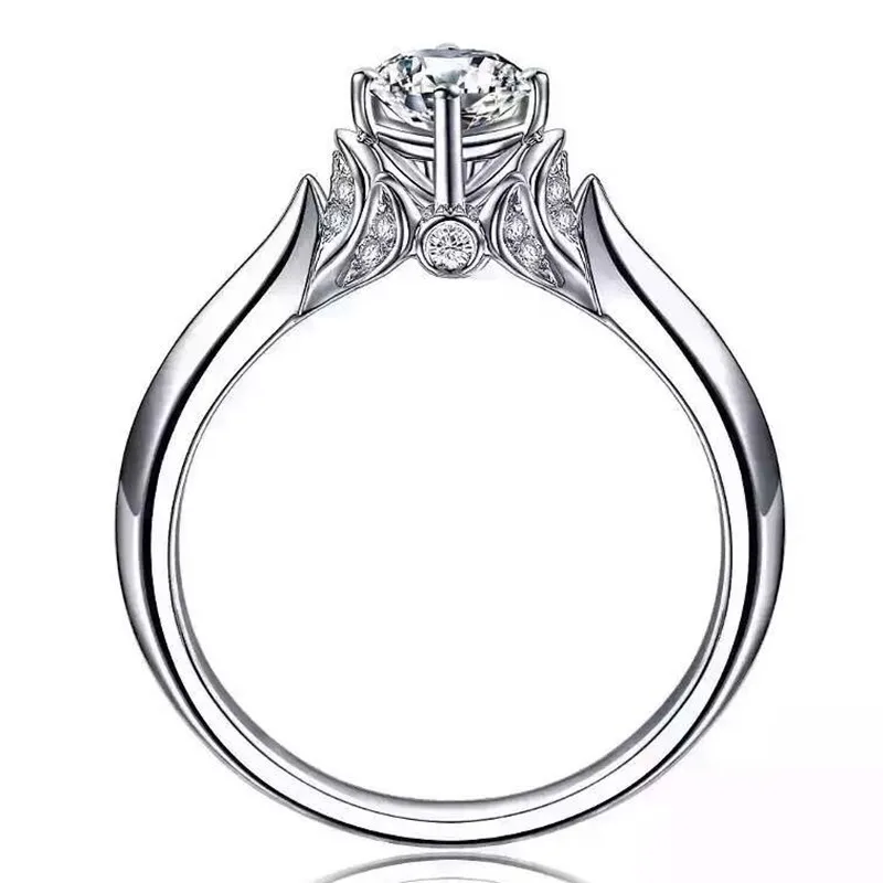 925 sterling silver carat 0.8 CT Cubic Zircon ring female