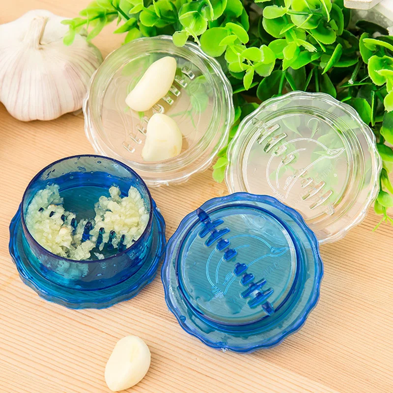 

Practical Garlic Crusher Grater Slicer Food Grade PP Transparent Twist Garlic Box Peeler Mincer Press Ginger Kitchen Accessories
