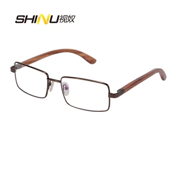 

High Quality CR39 Resin Blue Light Protection Glasses Women Men Computer Goggle Gaming Eyewear Full Metal Frame WIth Wood Legs