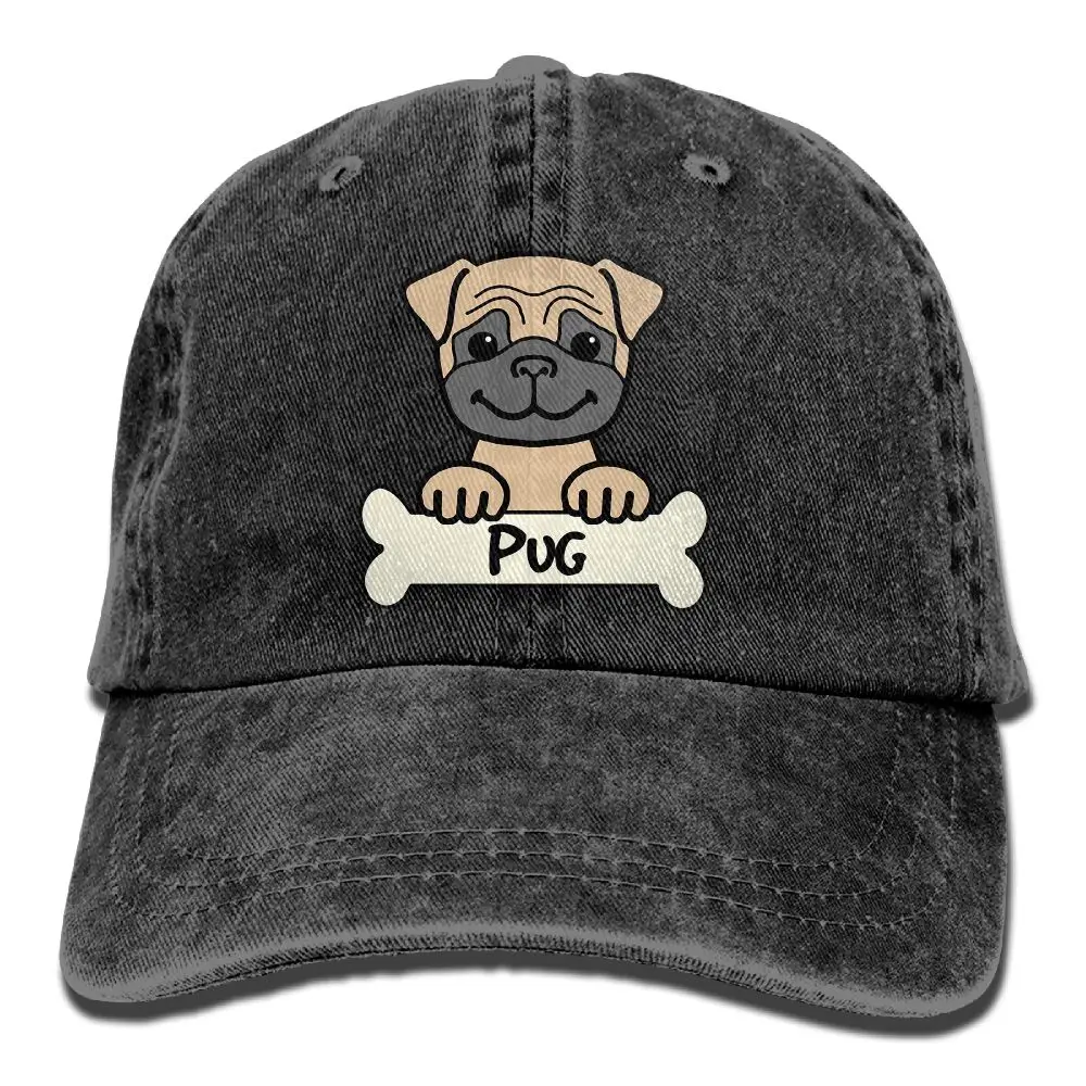 SAMCUSTOM i love my pug 3D креативная индивидуальность Промытые джинсовые шапки осень лето для мужчин и женщин Гольф Sunblock хоккейные кепки - Цвет: Темно-серый