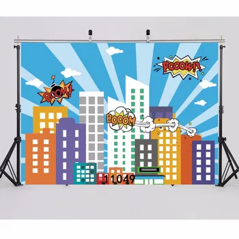 

SJOLOON super hero scene photgraphy backdrops kids photography background party photo background picture for photo studio props