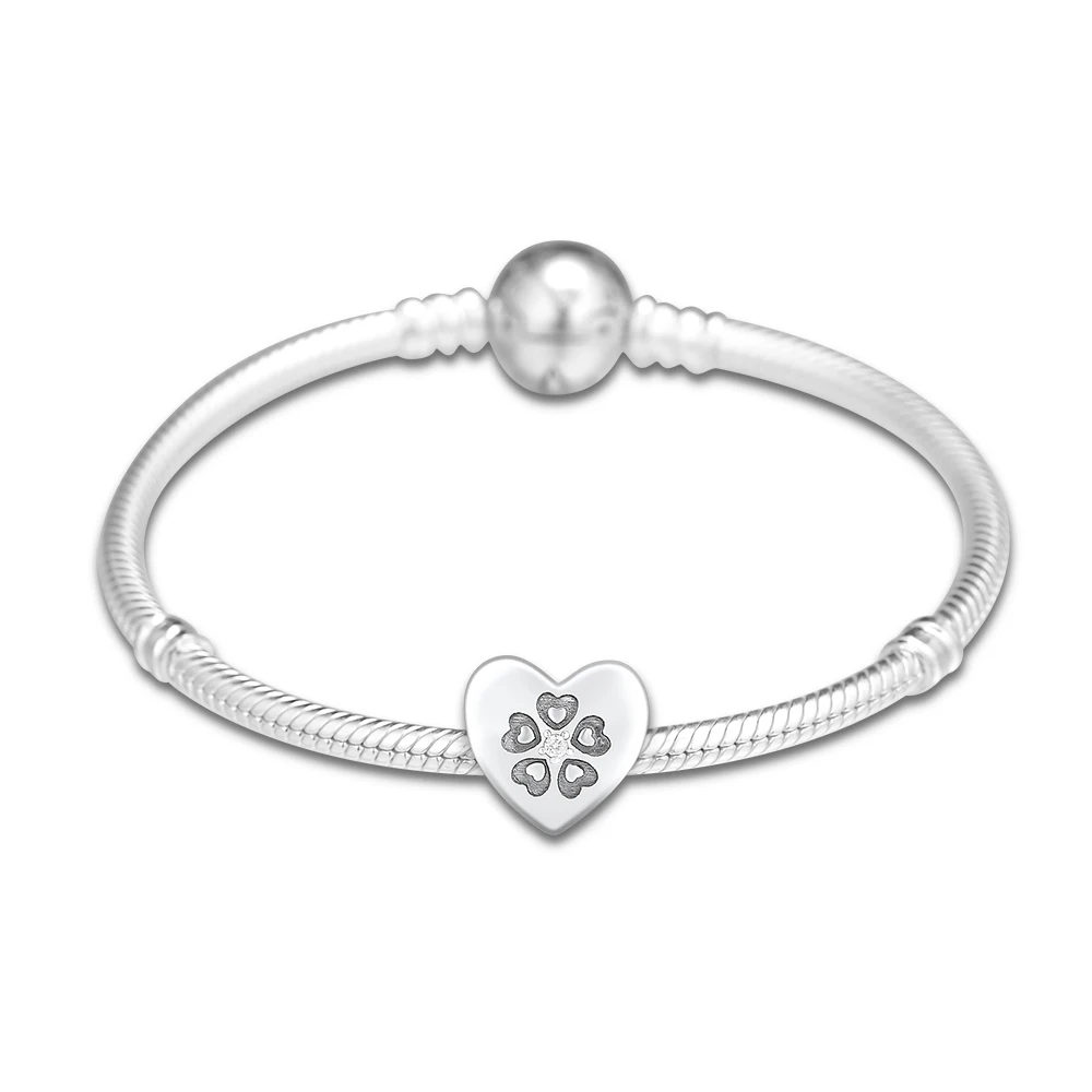DIY Подходит для Pandora шармы браслеты сердца любви клип бусины стерлингового серебра 925-ювелирные изделия