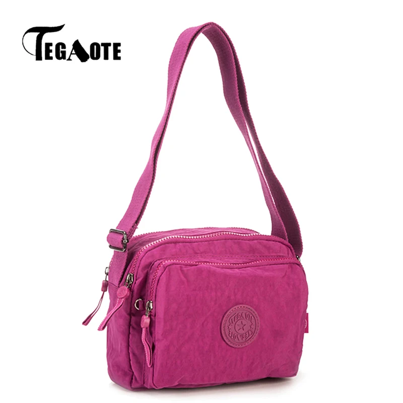 TEGAOTE Small Wome Shoulder Bags Female Zipper Luxury Designer Flap Mini Nylon Dames Tassen ...