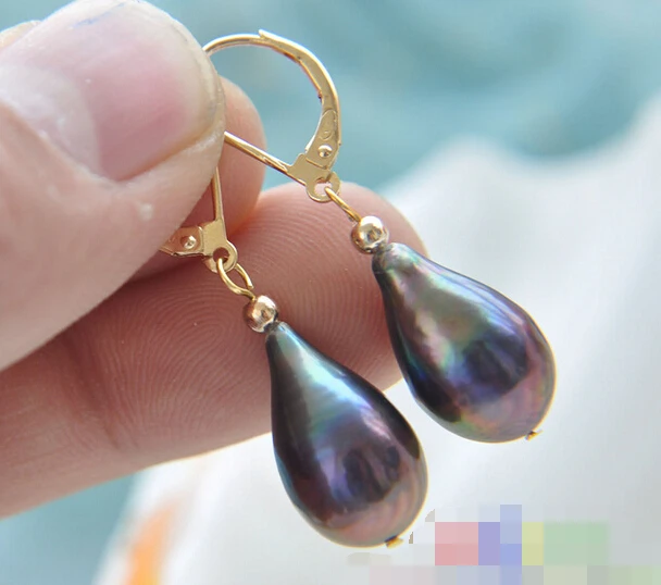 

hot sell new - free shipping 12232 LACK DRIP FRESHWATER PEARL DANGLE EARRING
