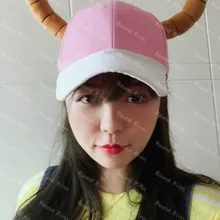 Miss Kobayashi's Dragon Maid Quetzalcoatl Lucoa Косплей Кепка аниме розовая и белая шляпа с рогами дракона