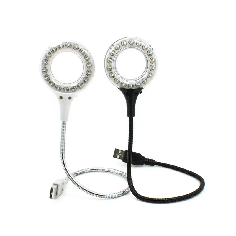 

Portable Ultra Bright Flexible Light USB Reading Lamp Magnifying Glass With Switch 18 Led USB Gadgets Plug And Play For PC Lap