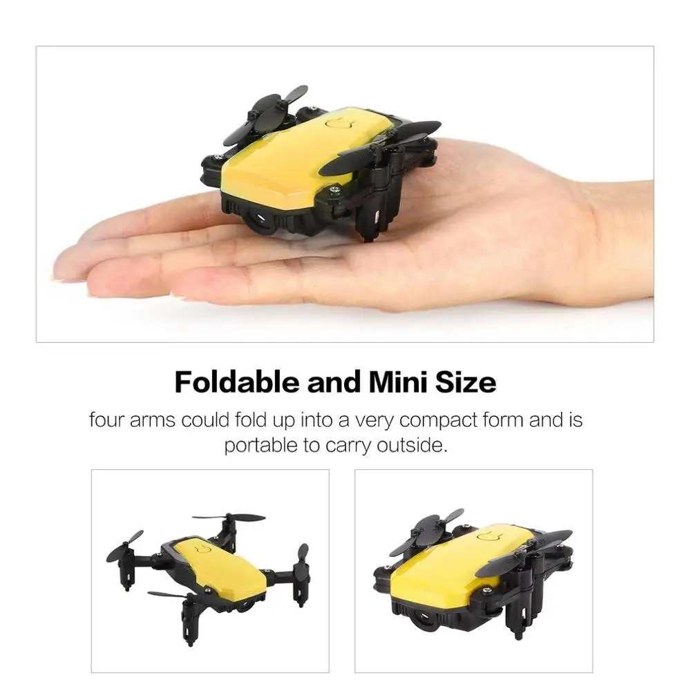 0.3MP RC Quadcopter Дрон с Камера мини карман Радиоуправляемый Дрон FPV селфи в реальном времени высота Удержание Headless режим 3D флип Wifi - Цвет: yellow