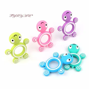 

TYRY.HU Silicone Tortoise Baby Teether 3pc/lot Diy Teething Necklace Accessories Baby Shower Food Grade Silicone Teether