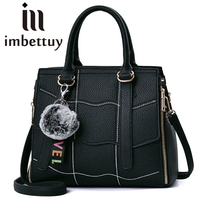 Imbettuy Ruffles Luxury Handbags Women Bags Designer Black Cross Body Leather Messenger Shoulder ...