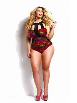 

Lady Women Sexy Padded Bra Bikini One-Piece Suits Multi Color Printed Swimwear Swimsuit Plus Size L XL XXL XXXL