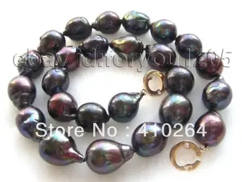 شراء$ $ Wholesale_jewelry_wig الحرة الشحن السريع رونق 20 ملليمتر الأسود Reborn كيشي اللؤلؤ الطبيعي قلادة 14 كيلو