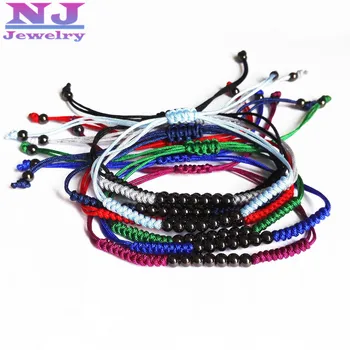 

2015 Colorful Summer Design Wholesale Top Quality Braided Bracelets,Round Black Copper Beads Handmade Macrame Bracelet,Gift