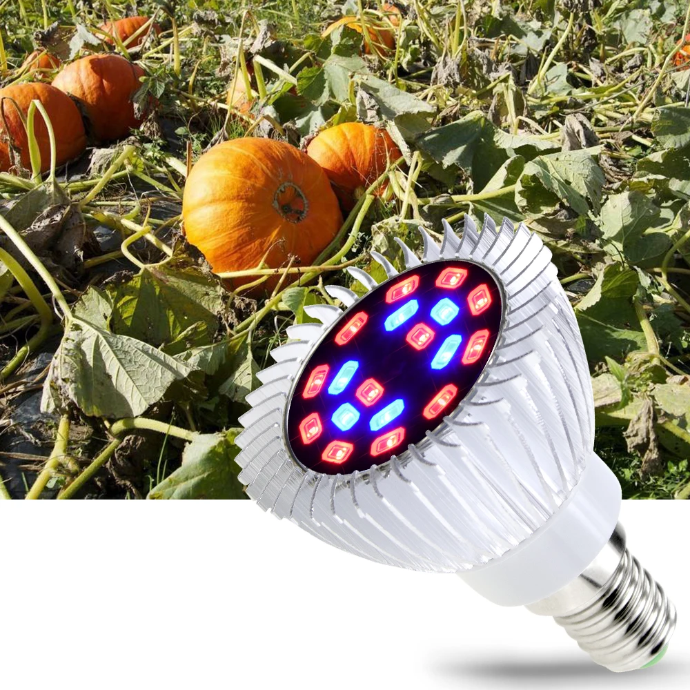 

E27 LED Plant Grow Light Bulb E14 UV Plant Lamp LED Full Spectrum 18W 220V Lampe Plante LED Indoor Growing Bulb Seedling 110V