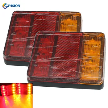 

2PCS Car LED Tail Light Rear Lamps 12V 8 LEDS Warning lights Waterproof taillight Parts for Trailer Truck Caravans Car lighting