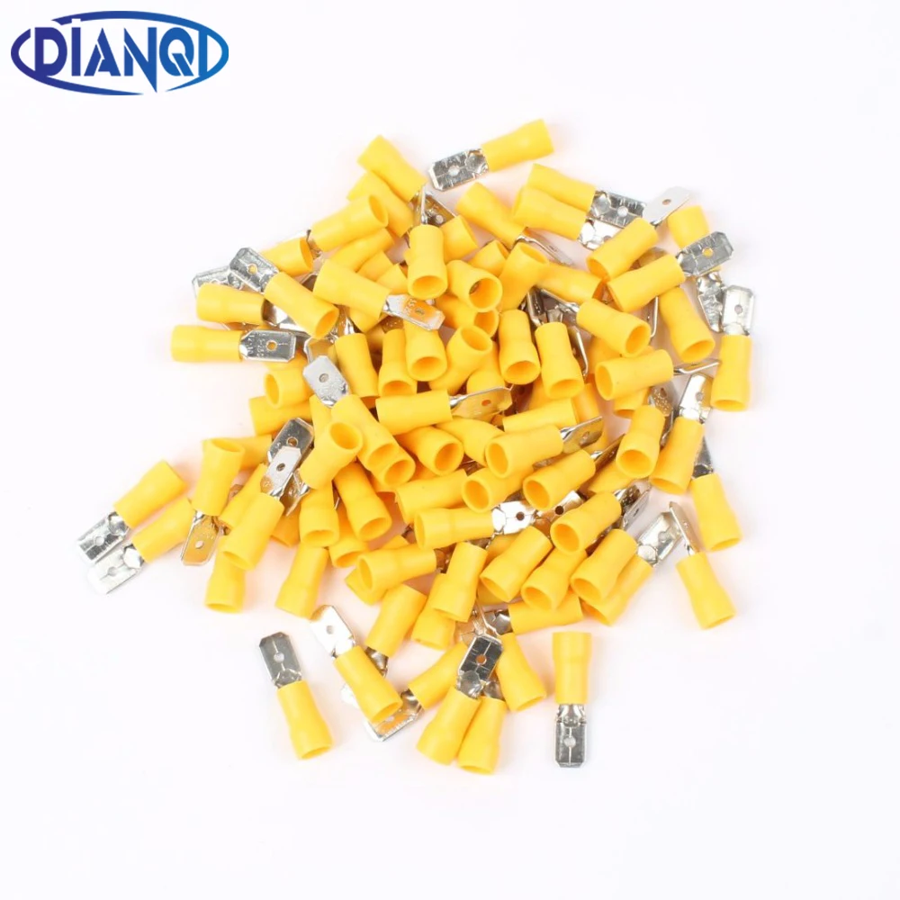 

DIANQI MDD5.5-250 male Insulated Spade 100PCS/Pack Quick Connector Terminals Crimp Terminal AWG12-10 MDD