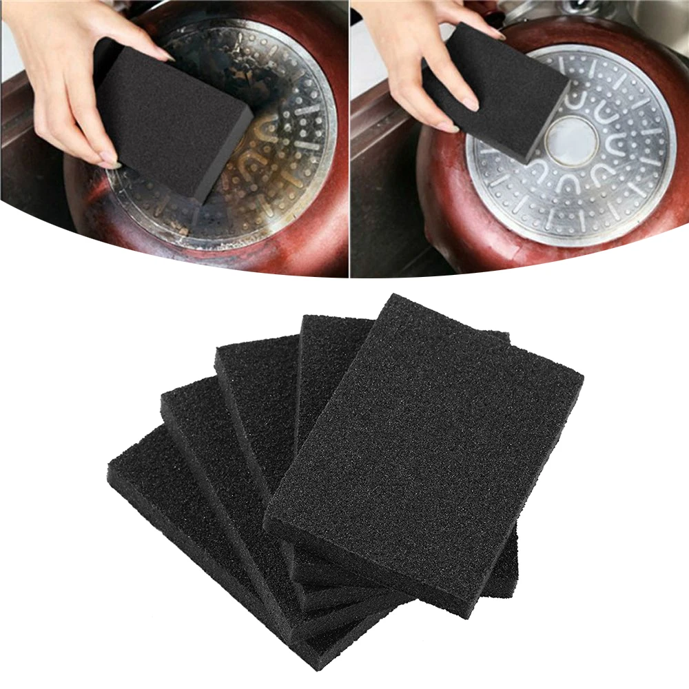 

2/5Pcs New Practical Nano Emery Magic Cleaner Rub Pot Rust Focal Stains Cleaning Sponge Wipe Kitchen Accessoires