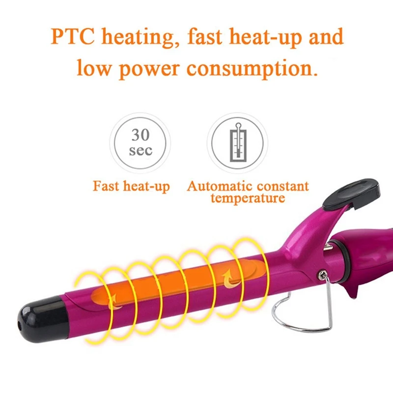 

13mm Professional Hair Curling Iron Ceramic Hair Curler Quick Heat Curling Hair Waver Styling Tool 80~210 Led EU Plug