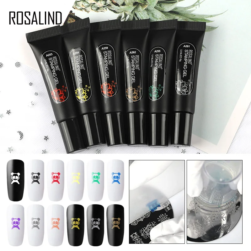 

ROSALIND Gel Polish Stamping Paint Vernis Semi Permanent UV Nail Polishes Nail Art Manicure Stamping Plate Gel Hybrid Varnish