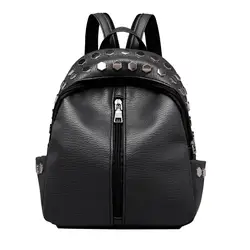 Рюкзак Леди Мода ретро заклепки молния кожаный рюкзак студент отдых Спорт небольшой сумка для ноутбука Рюкзаки plecak A1