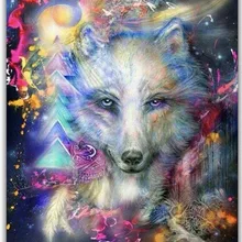 Lightpad алмазов картина пользовательские Цветной волк рождественские открытки kerstkaarten полный rond эйген фото рождественские украшения для дома