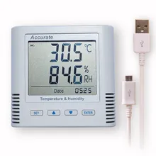 Регистратор температуры и влажности Датчик Регистратор температуры и влажности Регистратор может USB кабель для подключения ПК экспортных данных