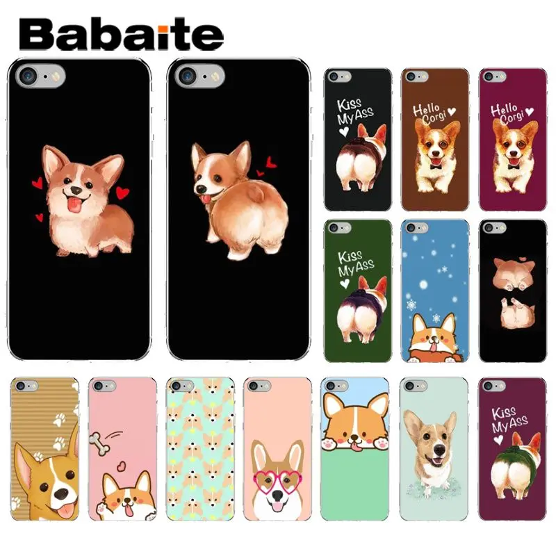 

Babaite Cute Corgi cartoon Dog Newly Arrived Transparent Cell Phone Case for Apple iPhone 8 7 6 6S Plus X XS MAX 5S SE XR Cover