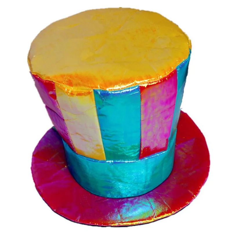 

Adults Colorful Clown Hat Flat Top Clown Cap Sports Magic Hats Cosplay Costume Props Party Dress Christmas Halloween Navidad