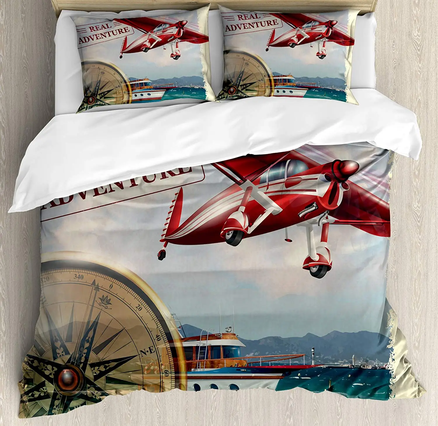 Adventure Duvet Cover Set Real Adventure Quote With Coastline And