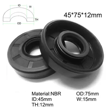 

10pcs/NBR Shaft Oil grease Seal TC-45*75*12 Rubber Covered Double Lip With Garter Spring/Gasket of motorcycle part