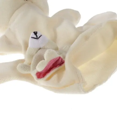 Бежевый игрушка-варежка медведь пальчиковые куклы